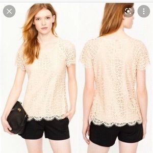 Jcrew raindrop scallop lace top